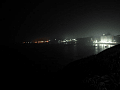 夜中の海岸線